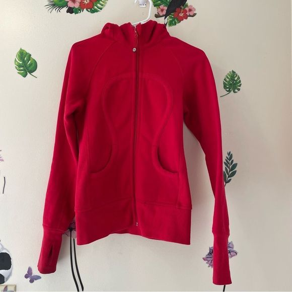 Lululemon scuba hoodie  full zipper red size 4 - Picture 1 of 7
